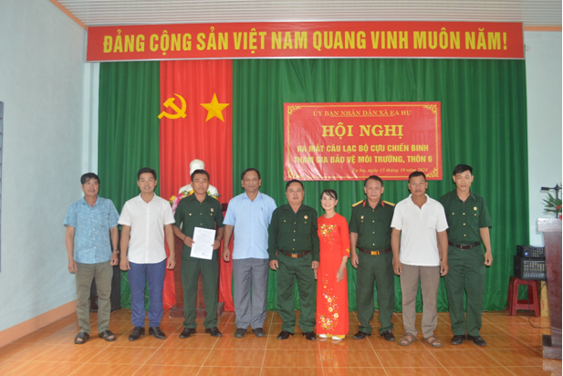 HỘI CỰU CHIẾN BINH XÃ EA HU TỔ CHỨC RA MẮT CÂU LẠC BỘ “CỰU CHIẾN BINH THAM GIA BẢO VỆ MÔI TRƯỜNG”